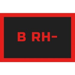 ODZNAKA NA RZEP REBELHORN GRUPA KRWI B RH- BLACK/RED 50X80MM