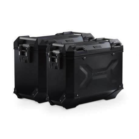 ZESTAW KUFRÓW BOCZNYCH TRAX ADV I STELAŻY SW-MOTECH MOTO GUZZI V85 TT / STRADA (24-) BLACK 37/45L