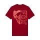 T-SHIRT FOX IMAGE SKULL PREM CARDINAL S