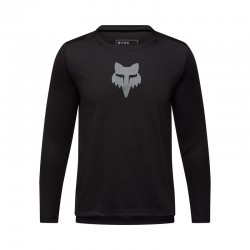 KOSZULKA ROWEROWA Z DŁUGIM RĘKAWEM FOX JUNIOR RANGER HEAD BLACK YS