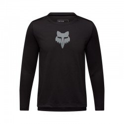 KOSZULKA ROWEROWA Z DŁUGIM RĘKAWEM FOX JUNIOR RANGER HEAD BLACK YS