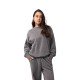 BLUZA FOX LADY WORDMARK OVERSIZED FLEECE CREW PEWTER M