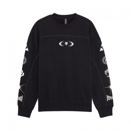BLUZA FOX IMAGE COSMO OVERSIZED FLEECE CREW BLACK S