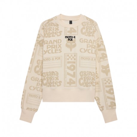 BLUZA FOX LADY CIRCA 74 OVERSIZED FLEECE CREW OFF WHITE XS