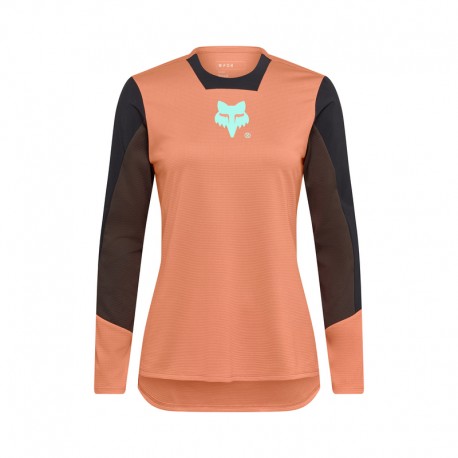 KOSZULKA ROWEROWA Z DŁUGIM RĘKAWEM FOX LADY DEFEND ELEVATED CORAL S