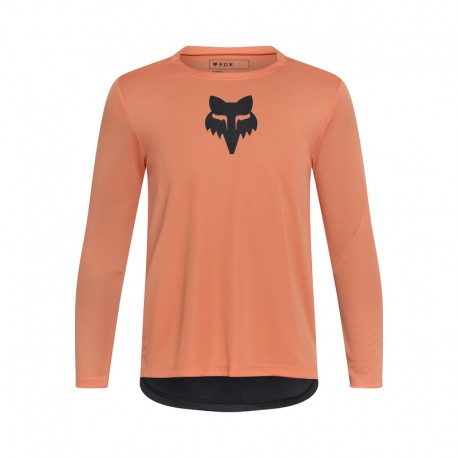 KOSZULKA ROWEROWA Z DŁUGIM RĘKAWEM FOX JUNIOR RANGER HEAD CORAL YS