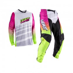 ZESTAW OFFROADOWY (BLUZA I SPODNIE) LEATT RIDE KIT MOTO 3.5 RETRO PINK S/US30/EU48