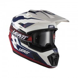 KASK MOTOCYKLOWY Z GOGLAMI LEATT ADV 7.5 ROYAL BLUE RED S