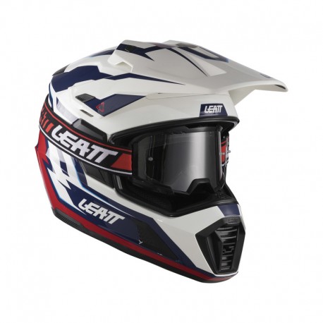 KASK MOTOCYKLOWY Z GOGLAMI LEATT ADV 7.5 ROYAL BLUE RED L