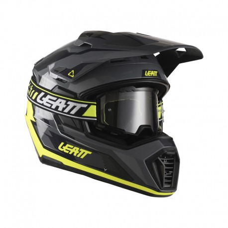 KASK MOTOCYKLOWY Z GOGLAMI LEATT ADV 7.5 HI-VIZ YELLOW XL