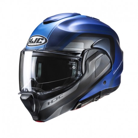 KASK MOTOCYKLOWY HJC F100 REFF BLUE GREY XS