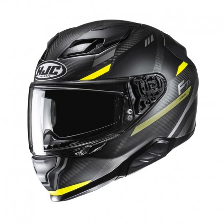 KASK MOTOCYKLOWY HJC F71 CARBON ESIRA BLACK YELLOW XS