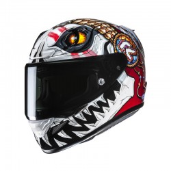 KASK MOTOCYKLOWY HJC RPHA12 SKULLY WHITE RED XXS