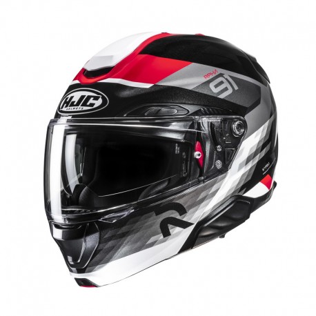 KASK MOTOCYKLOWY HJC RPHA91 MADAL BLACK RED XS