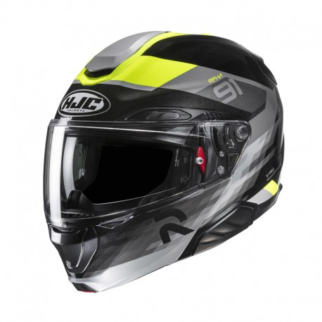 KASK MOTOCYKLOWY HJC RPHA91 MADAL BLACK YELLOW XS