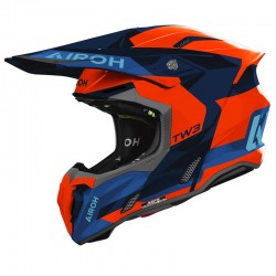 KASK MOTOCYKLOWY AIROH TWIST 3 FANCY BLUE ORANGE GLOSS XS