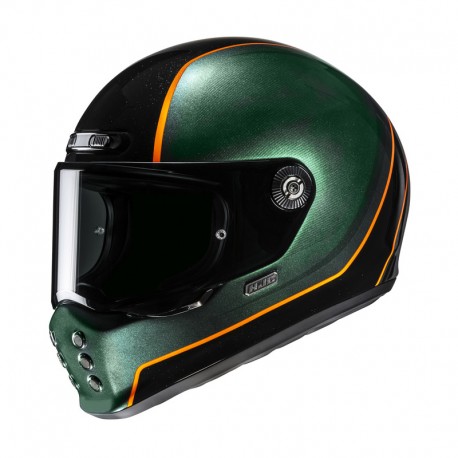 KASK MOTOCYKLOWY HJC V10 HODU GREEN BLACK XS