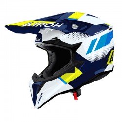 KASK MOTOCYKLOWY AIROH WRAAAP VISION YELLOW BLUE GLOSS XXS