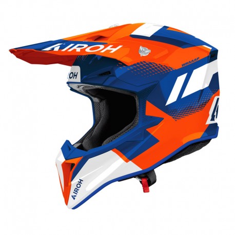 KASK MOTOCYKLOWY AIROH WRAAAP VISION ORANGE BLUE GLOSS XXS