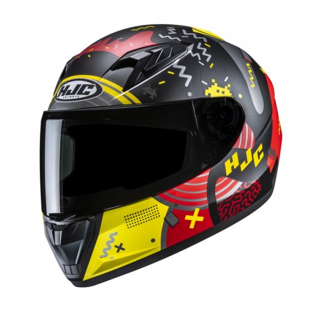 KASK MOTOCYKLOWY JUNIOR HJC Y10 MIKA BLACK YELLOW YS