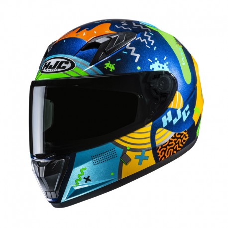 KASK MOTOCYKLOWY JUNIOR HJC Y10 MIKA BLUE YELLOW YS