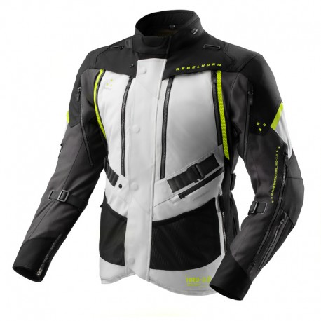 KURTKA MOTOCYKLOWA TEKSTYLNA REBELHORN HARDY 3.0 BLACK LIGHT GREY FLUO YELLOW XS