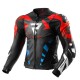 KURTKA MOTOCYKLOWA SKÓRZANA REBELHORN INFERNO BLACK BLUE WHITE RED 46