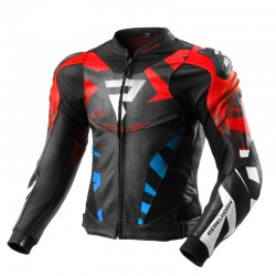 KURTKA MOTOCYKLOWA SKÓRZANA REBELHORN INFERNO BLACK BLUE WHITE RED 46