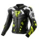 KURTKA MOTOCYKLOWA SKÓRZANA REBELHORN INFERNO BLACK WHITE FLUO YELLOW 46
