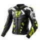 KURTKA MOTOCYKLOWA SKÓRZANA REBELHORN INFERNO BLACK WHITE FLUO YELLOW 46