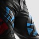 SPODNIE MOTOCYKLOWE SKÓRZANE REBELHORN INFERNO BLACK BLUE WHITE RED 46