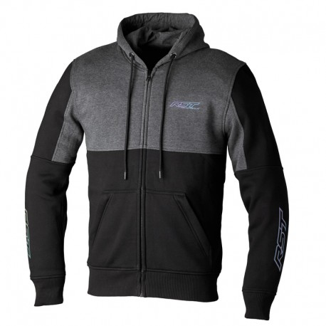 BLUZA MOTOCYKLOWA RST TEAM ZIP THROUGH KEVLAR BLACK GREY XS