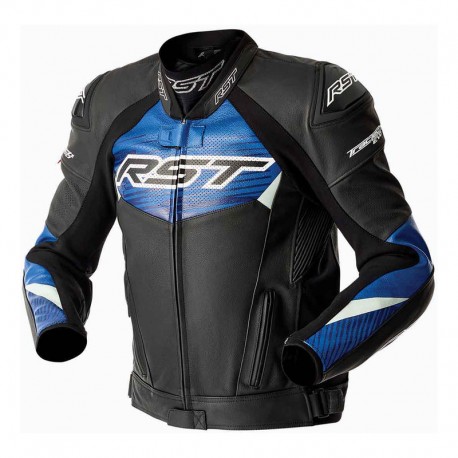 KURTKA MOTOCYKLOWA SKÓRZANA RST TRACTECH EVO D3O BLACK BLUE S