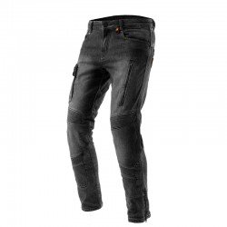 JEANSY MOTOCYKLOWE REBELHORN VANDAL WASHED BLACK MONOLAYER 28/32