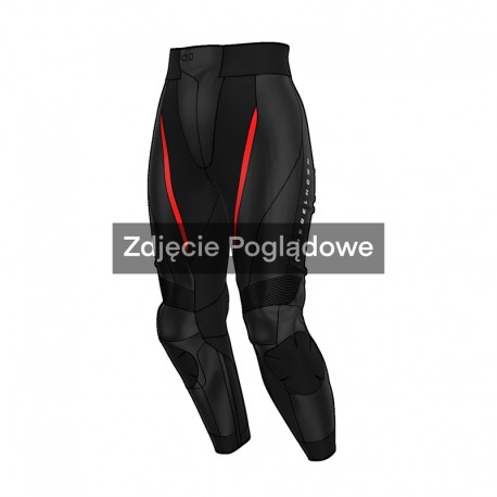 SPODNIE MOTOCYKLOWE SKÓRZANE DAMSKIE REBELHORN DIVA BLACK RED W36