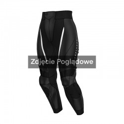 SPODNIE MOTOCYKLOWE SKÓRZANE DAMSKIE REBELHORN DIVA BLACK WHITE W32