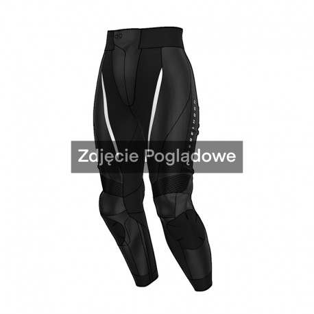 SPODNIE MOTOCYKLOWE SKÓRZANE DAMSKIE REBELHORN DIVA BLACK WHITE W32