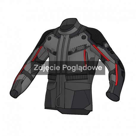 KURTKA MOTOCYKLOWA TEKSTYLNA REBELHORN PATROL 2 BLACK GREY RED XS