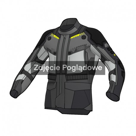 KURTKA MOTOCYKLOWA TEKSTYLNA REBELHORN PATROL 2 BLACK GREY FLUO YELLOW XS