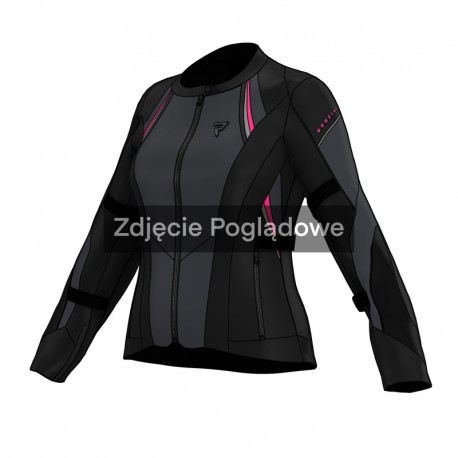 KURTKA MOTOCYKLOWA TEKSTYLNA DAMSKA REBELHORN SWIFT BLACK DARK GREY PINK WXS