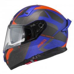 KASK MOTOCYKLOWY NZI GO RIDER STREAM DUO TRIDENT BLUE ANTRACITE ORANGE MATT L