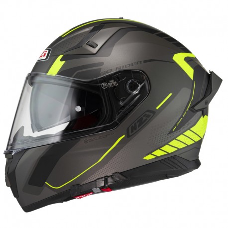 KASK MOTOCYKLOWY NZI GO RIDER STREAM DUO MOTION ANTRACITE BLACK YELLOW MATT XS