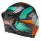 KASK MOTOCYKLOWY NZI GO RIDER STREAM DUO QUADRI BLACK ORANGE GREEN MATT XL
