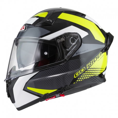 KASK MOTOCYKLOWY NZI GO RIDER STREAM DUO QUADRI BLACK GREY YELLOW M