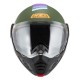 KASK MOTOCYKLOWY NZI MINIMOD DUO RAINBOW GREENBLACK SILVER MATT XS