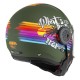 KASK MOTOCYKLOWY NZI MINIMOD DUO RAINBOW GREENBLACK SILVER MATT S