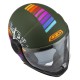 KASK MOTOCYKLOWY NZI MINIMOD DUO RAINBOW GREENBLACK SILVER MATT M