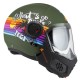 KASK MOTOCYKLOWY NZI MINIMOD DUO RAINBOW GREENBLACK SILVER MATT XL