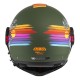 KASK MOTOCYKLOWY NZI MINIMOD DUO RAINBOW GREENBLACK SILVER MATT XXL