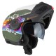 KASK MOTOCYKLOWY NZI MINIMOD DUO RAINBOW GREENBLACK SILVER MATT XXL